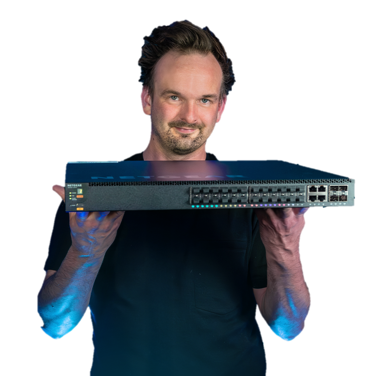 Sven Bauschke mit AV-over-IP-Switch